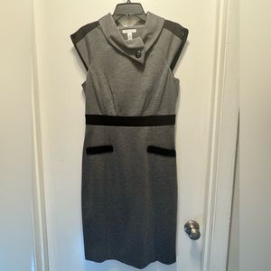 London Style Collection size 10 grey and black sheath dress
